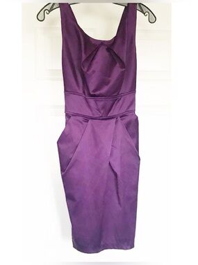 Used Pompous Girly Purple Satin Dress in Size Medium (Label Says 7)